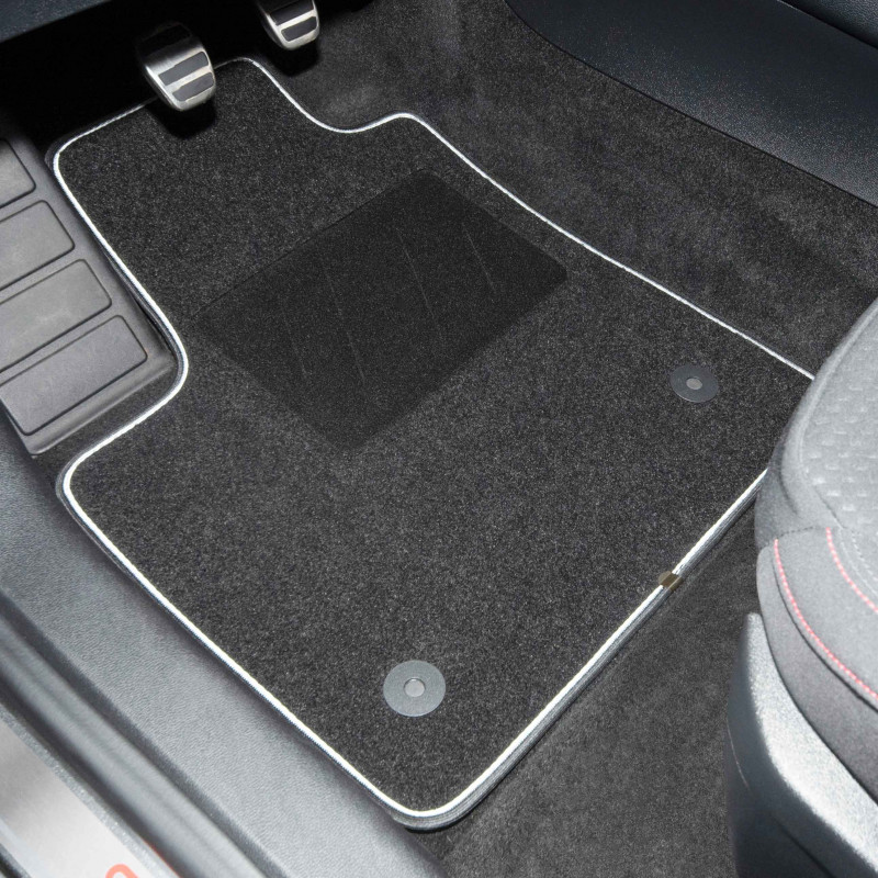 Tapis De Sol Noir Velours Pour Mercedes Citan 2012 - Lot De 3 Pièces