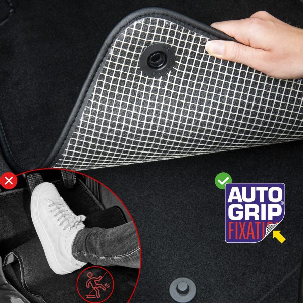 Un tapis de voiture qui glisse sous les pédales : le risque évité par la fixation AUTOGRIP
