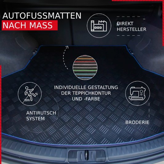 Alles über unsere individuell gestaltbaren Kofferraummatten