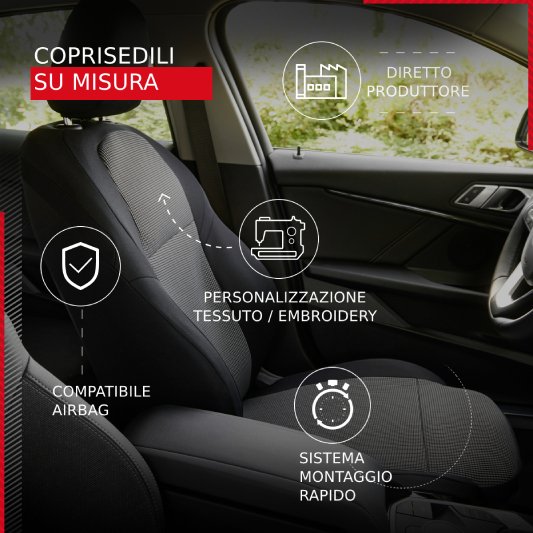 Tutto quello che c'è da sapere sui nostri coprisedili personalizzabili