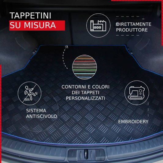 Tappetino Bagagliaio In Velluto Per Opel Tigra B Twin Top (2004-2009) - Antiscivolo E Lavabile - Nero - Protezione Specifica